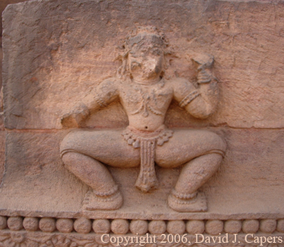 Sculpture from Rajarani Temple of dancer in tribhanga position