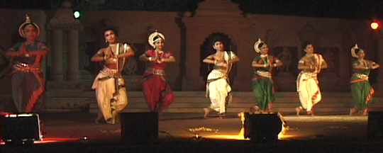 Odissi Dance Acedemy on stage at a Konarak Festival, Image © 2001, David J. Capers